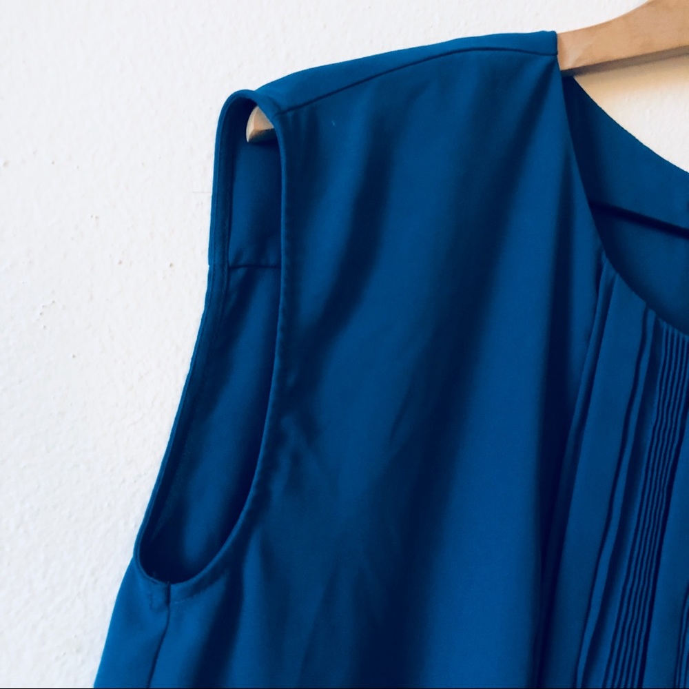 Adrianna Papell Blue Pleated Blouse Size M Women’s - Picture 5 of 8
